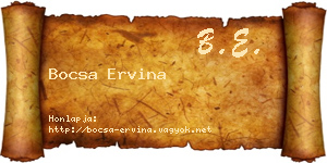 Bocsa Ervina névjegykártya